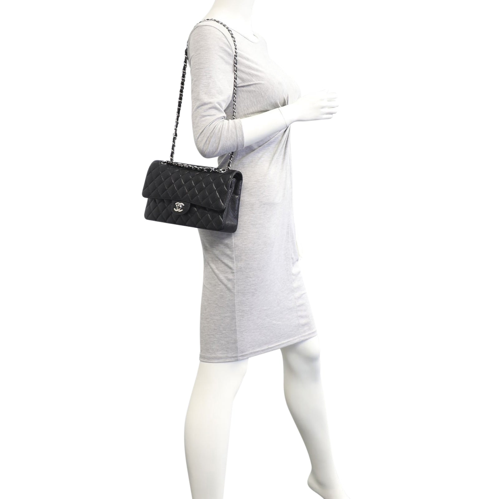 Chanel Classic Double Flap Medium | 13 Series Black Silver Hardware