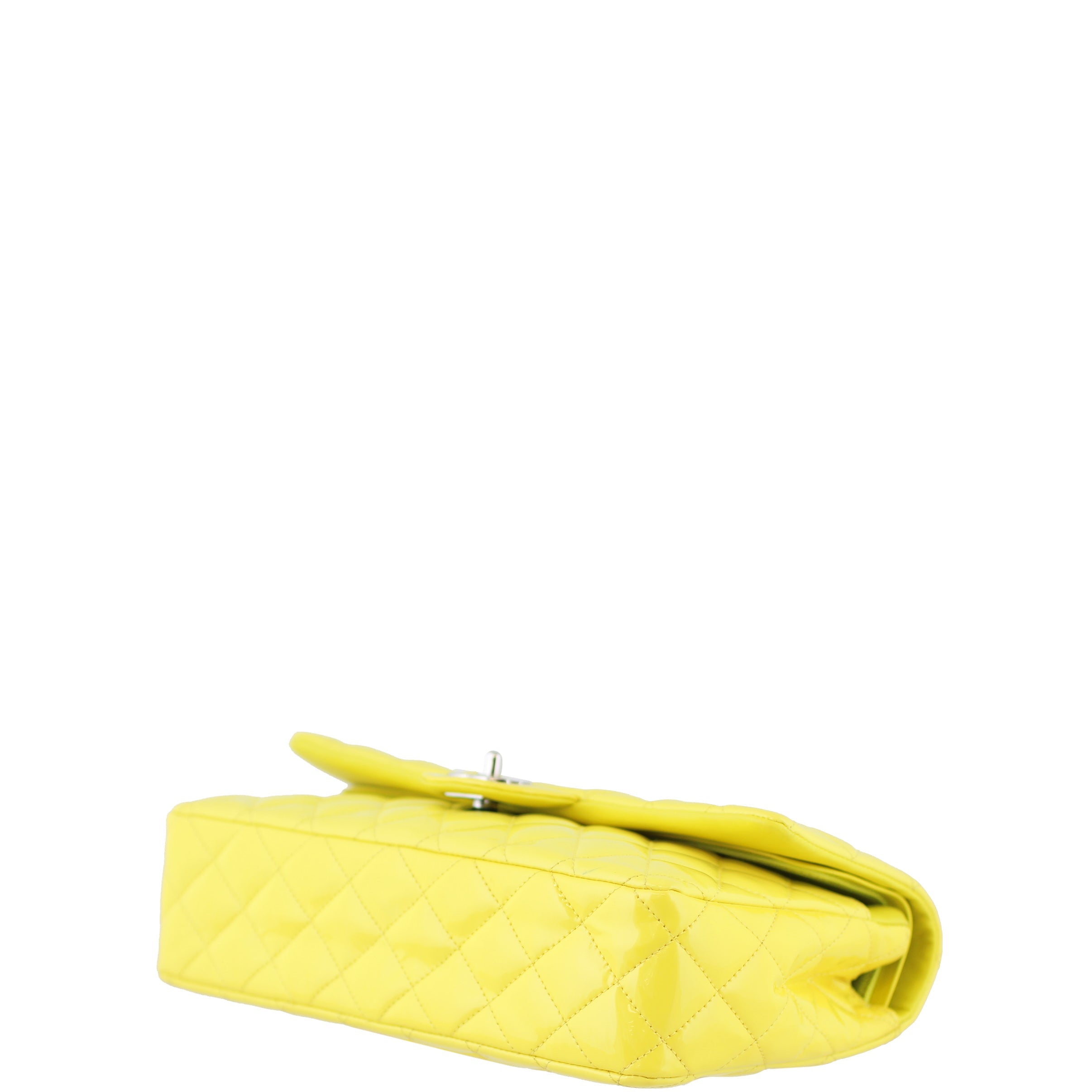 Chanel Classic Double Flap Medium Patent | Yellow