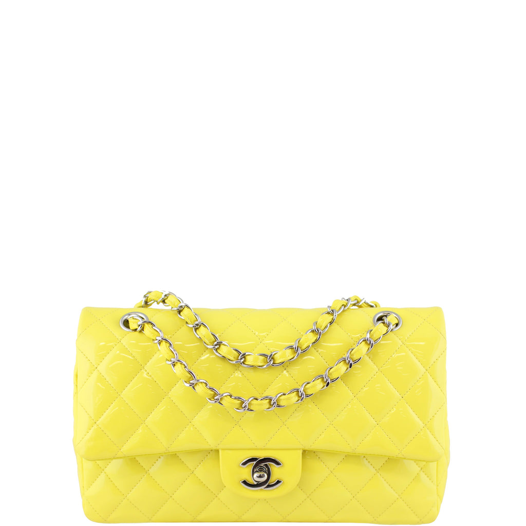 Chanel Classic Double Flap Medium Patent | Yellow
