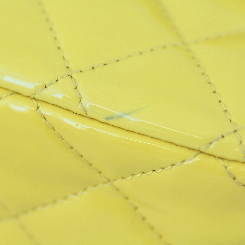 Chanel Classic Double Flap Medium Patent | Yellow