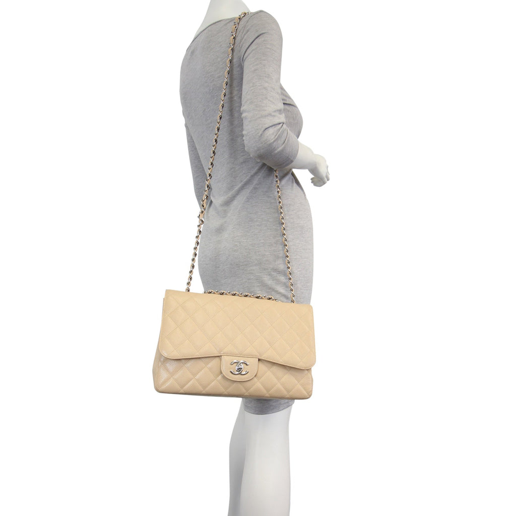 Chanel Classic Single Flap Jumbo |  Nude Beige