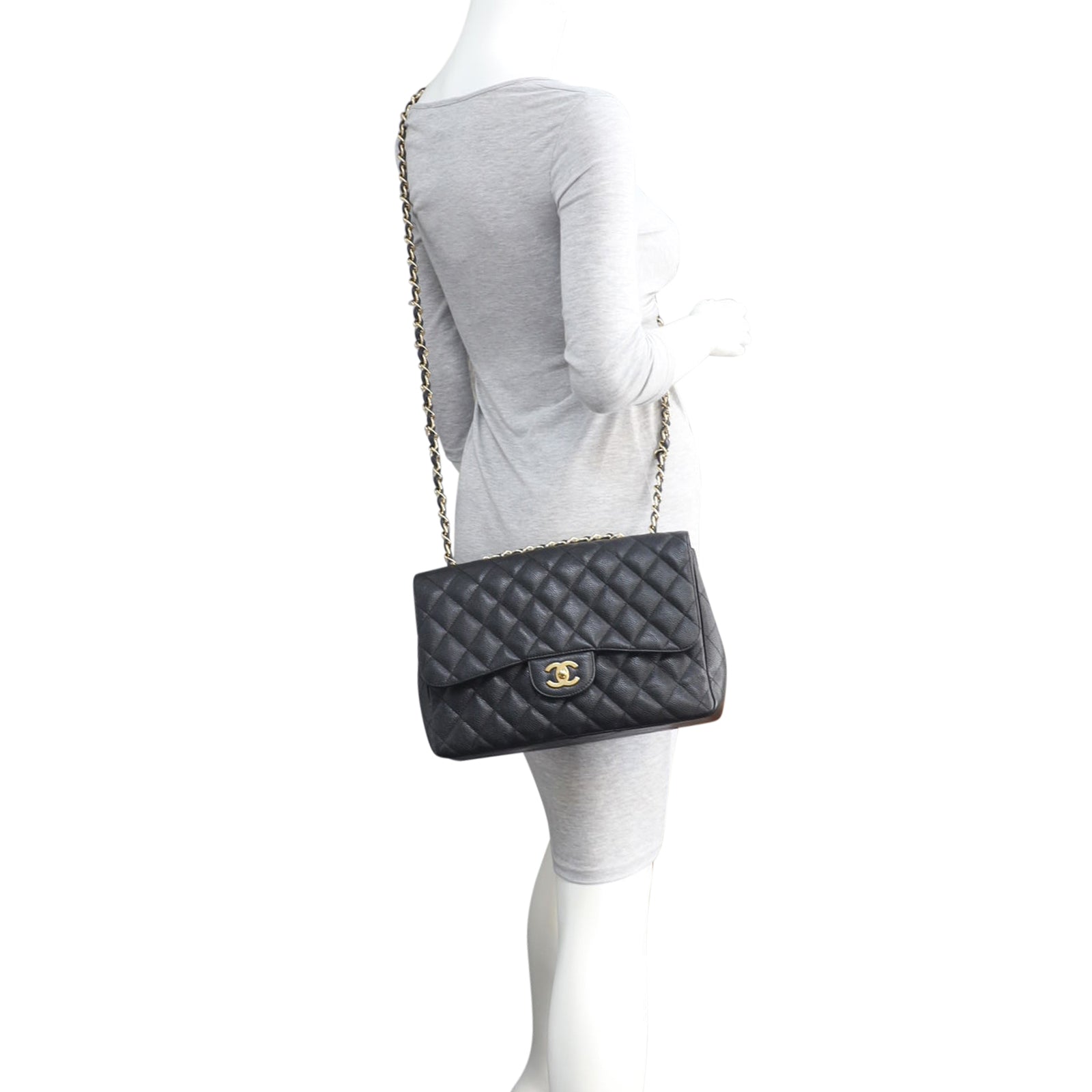 Chanel Classic Single Flap Jumbo | Black Caviar GHW