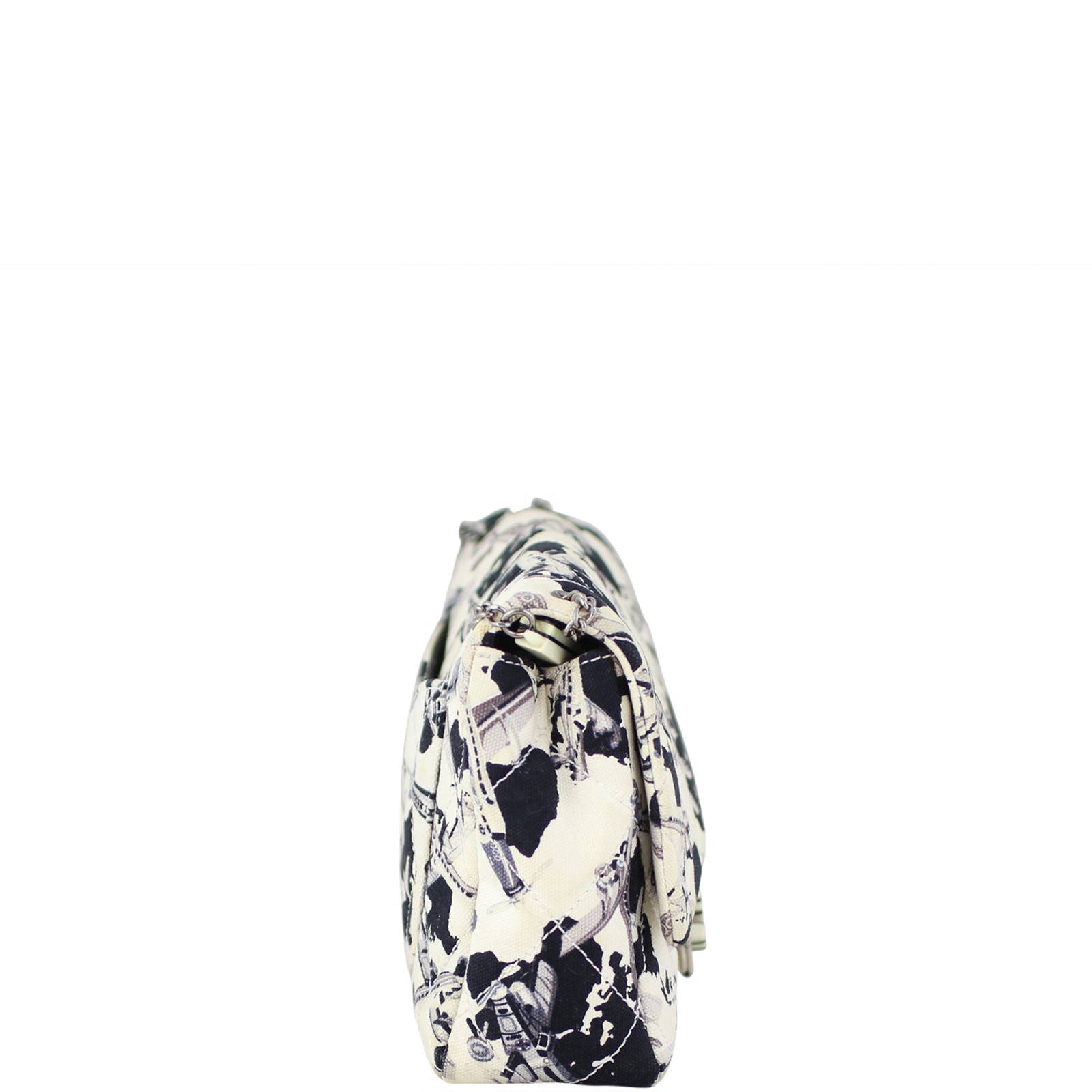Chanel Printed Airplane Canvas Single Flap Medium