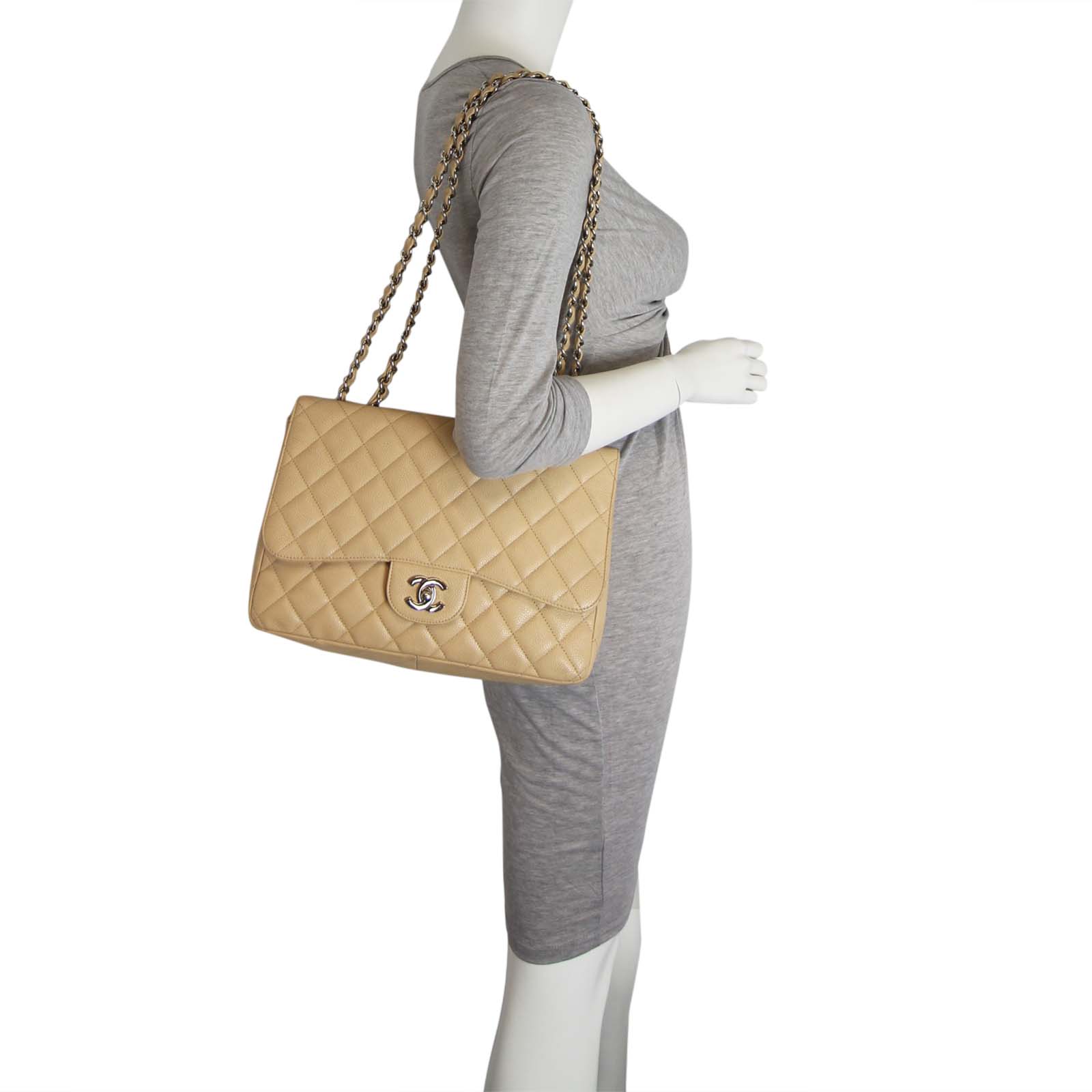 Chanel Classic Single Flap Jumbo | Beige 12 Series