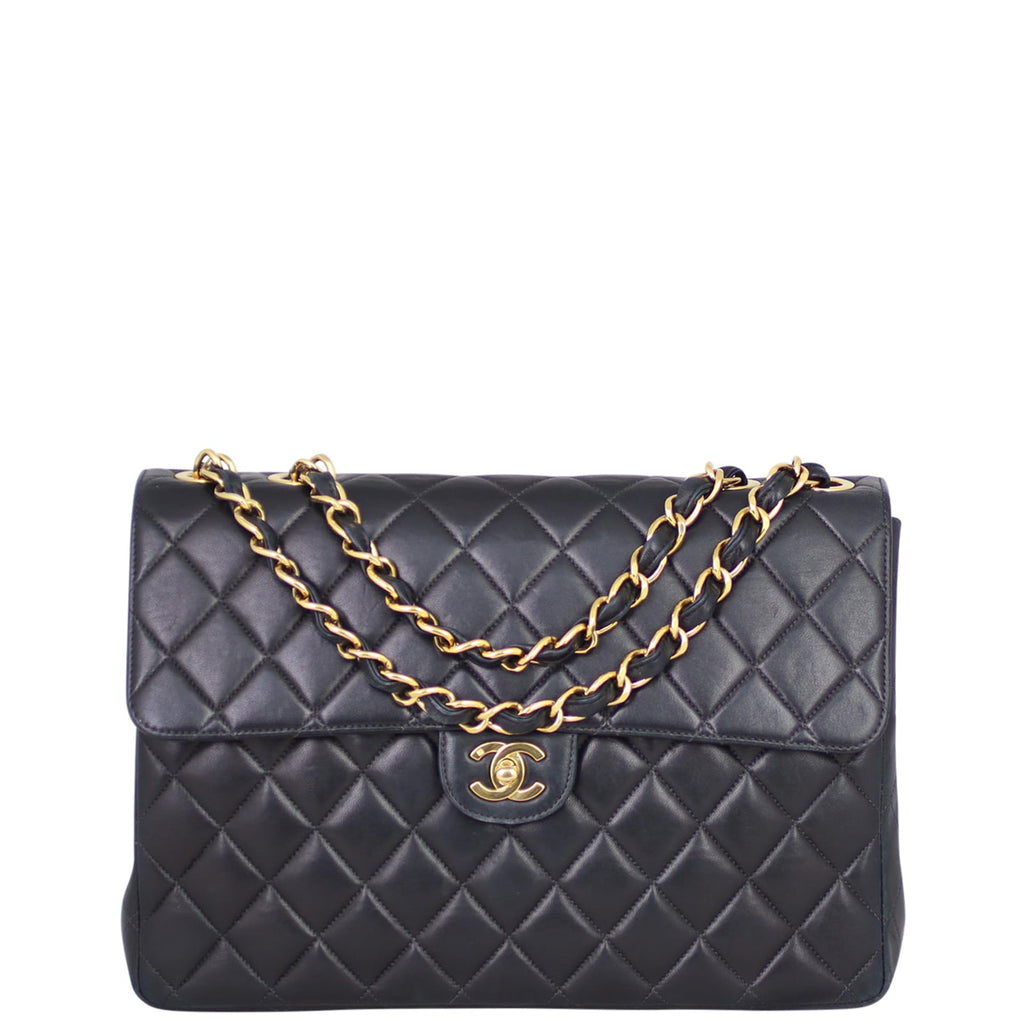 Chanel Classic Single Flap Maxi | Black Gold Hardware