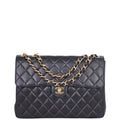 Chanel Classic Single Flap Maxi | Black Gold Hardware