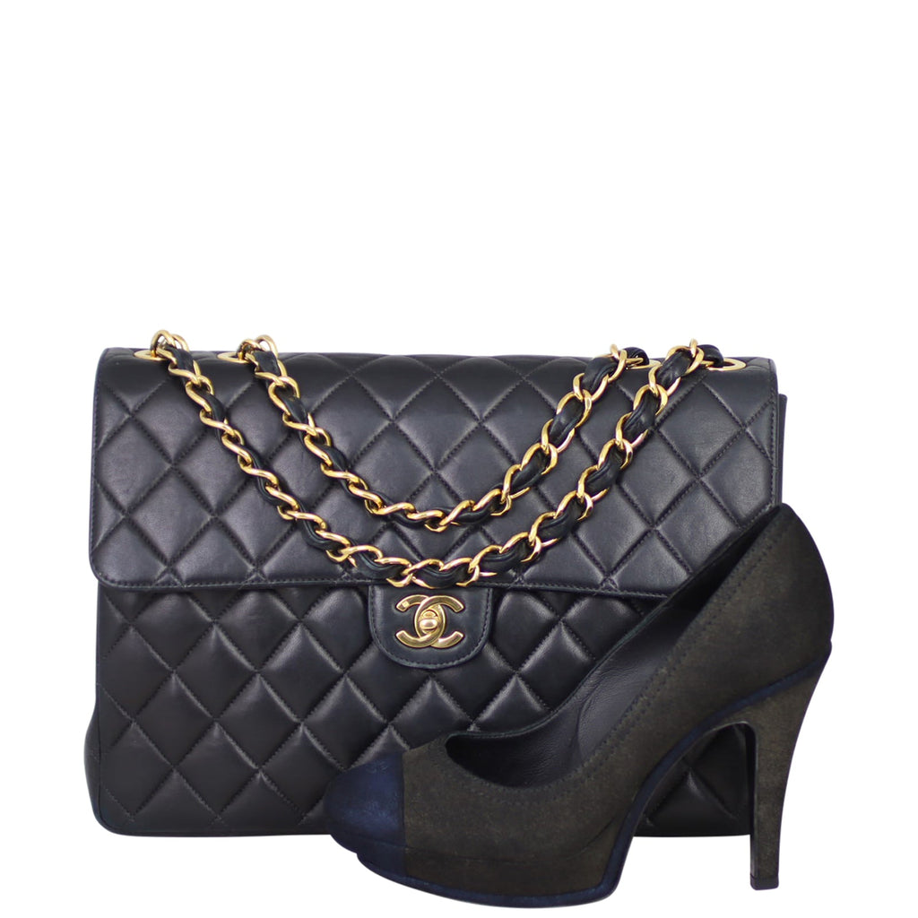 Chanel Classic Single Flap Maxi | Black Gold Hardware