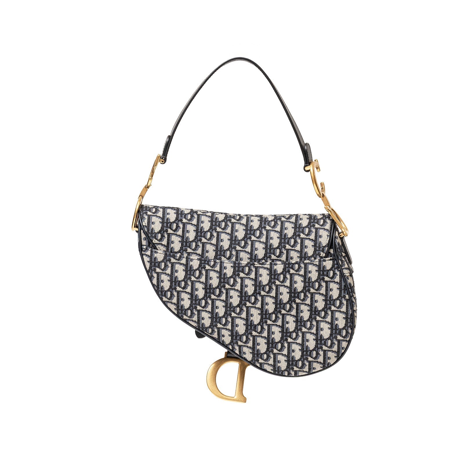 Christian Dior Saddle Bag Blue Dior Oblique Jacquard Gold Hardware