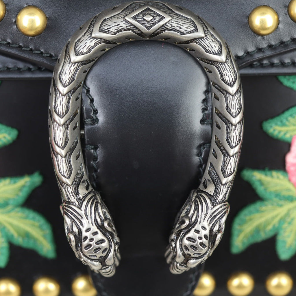 Gucci Floral Embroidered Studded Dionysus Small Shoulder Bag