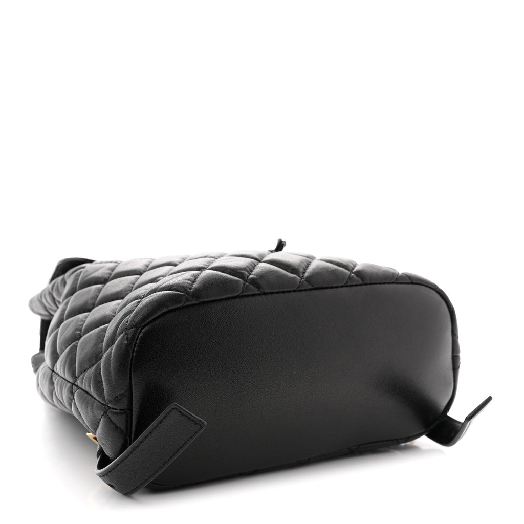 Calfskin Quilted Medusa Backpack Black
