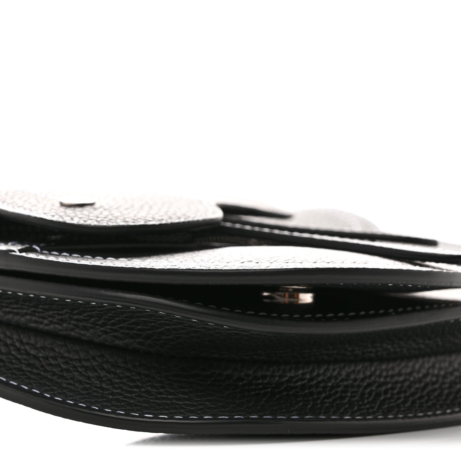 X KAWS Grained Calfskin Saddle Pouch Black