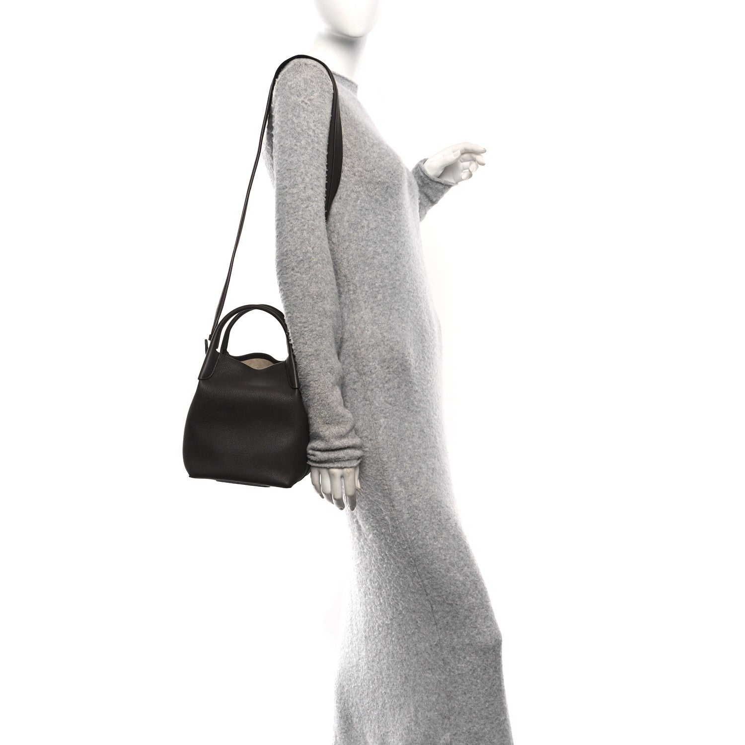 Grained Calfskin Micro Bale Bag Dark Chocolate Licorice