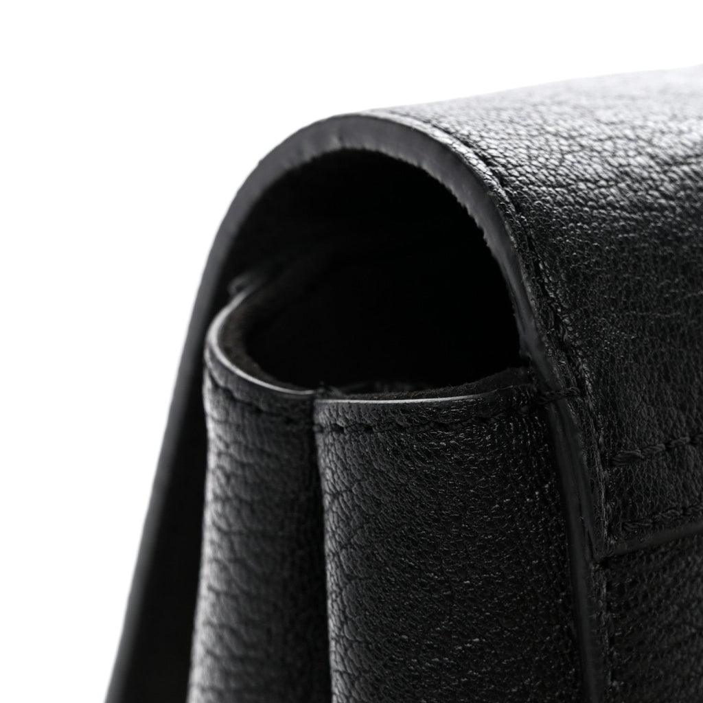 Small Classic Grain Calfskin Medium Lily Black
