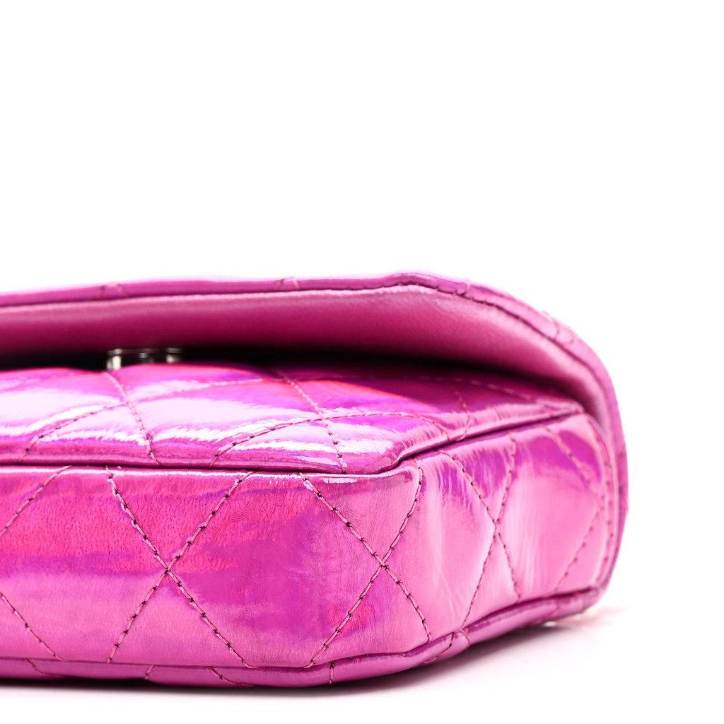 Iridescent Mirror Goatskin Hook  Holder Fuchsia