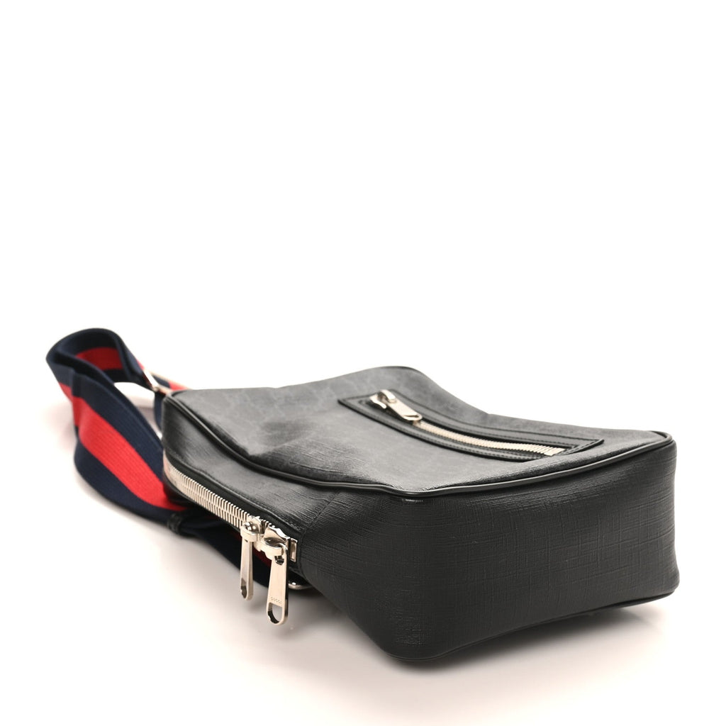 GG Supreme Monogram Web Belt Bag Black Grey