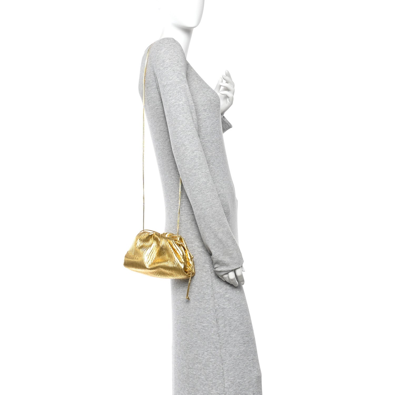 Metallic Bark Calfskin The Mini Pouch Gold