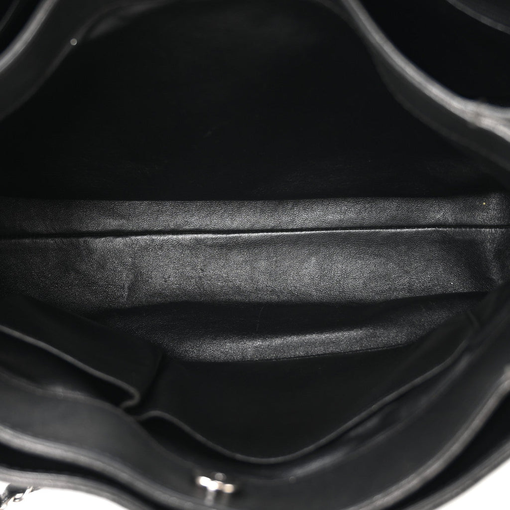 Iridescent Calfskin CC East West Shopping Tote Black