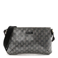 Crystal Monogram Small Flat Messenger Crossbody Navy