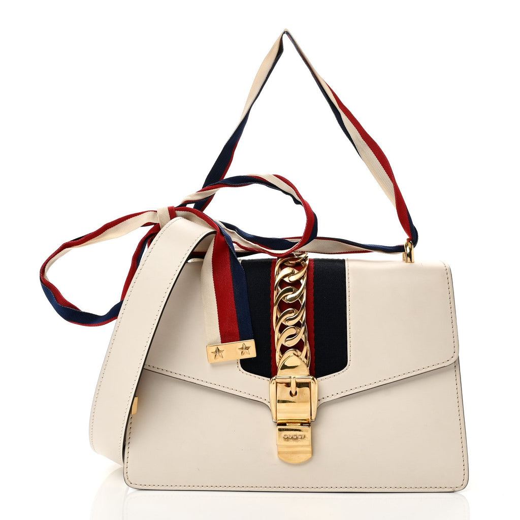 Calfskin Small Sylvie Shoulder Bag Off White