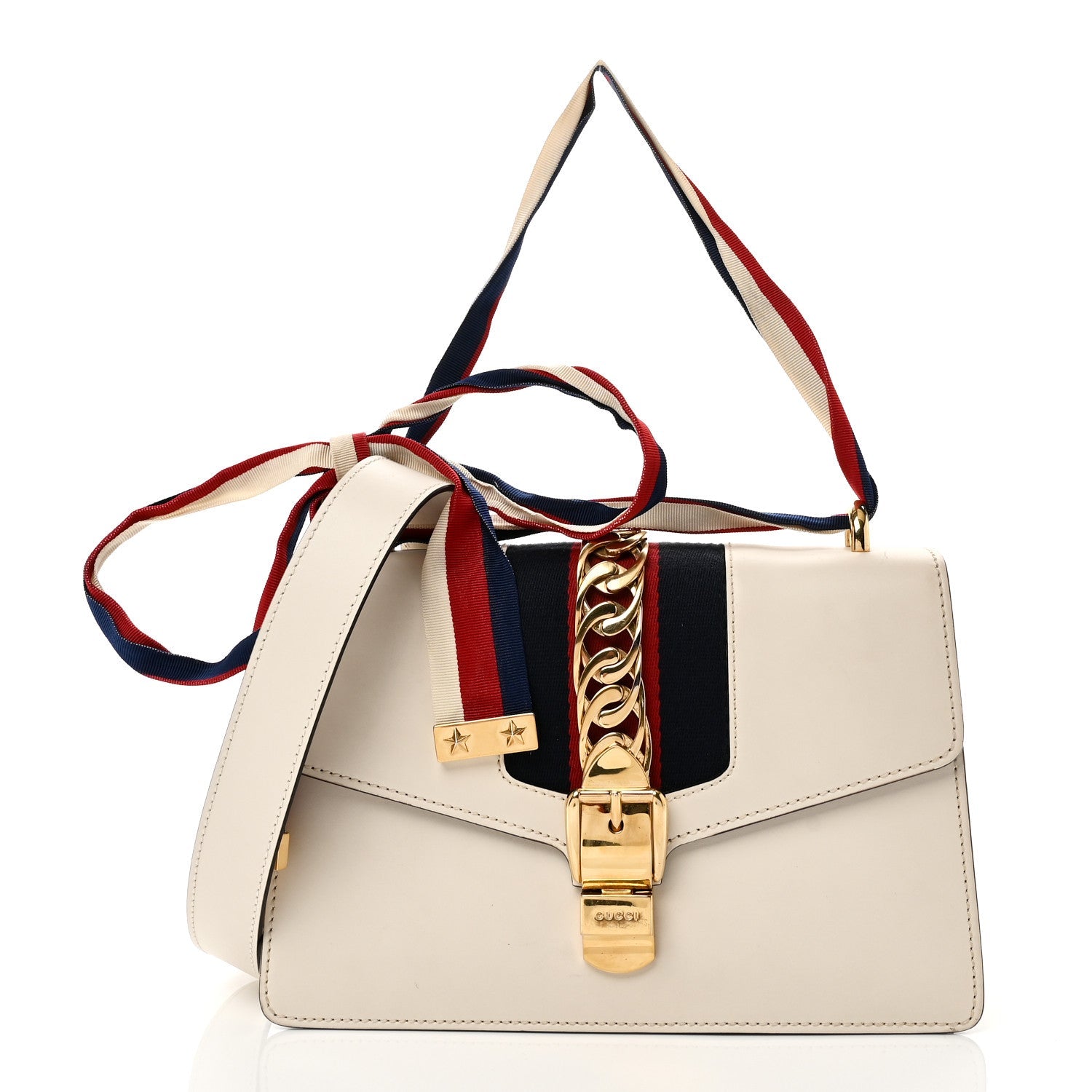 Calfskin Small Sylvie Shoulder Bag Off White