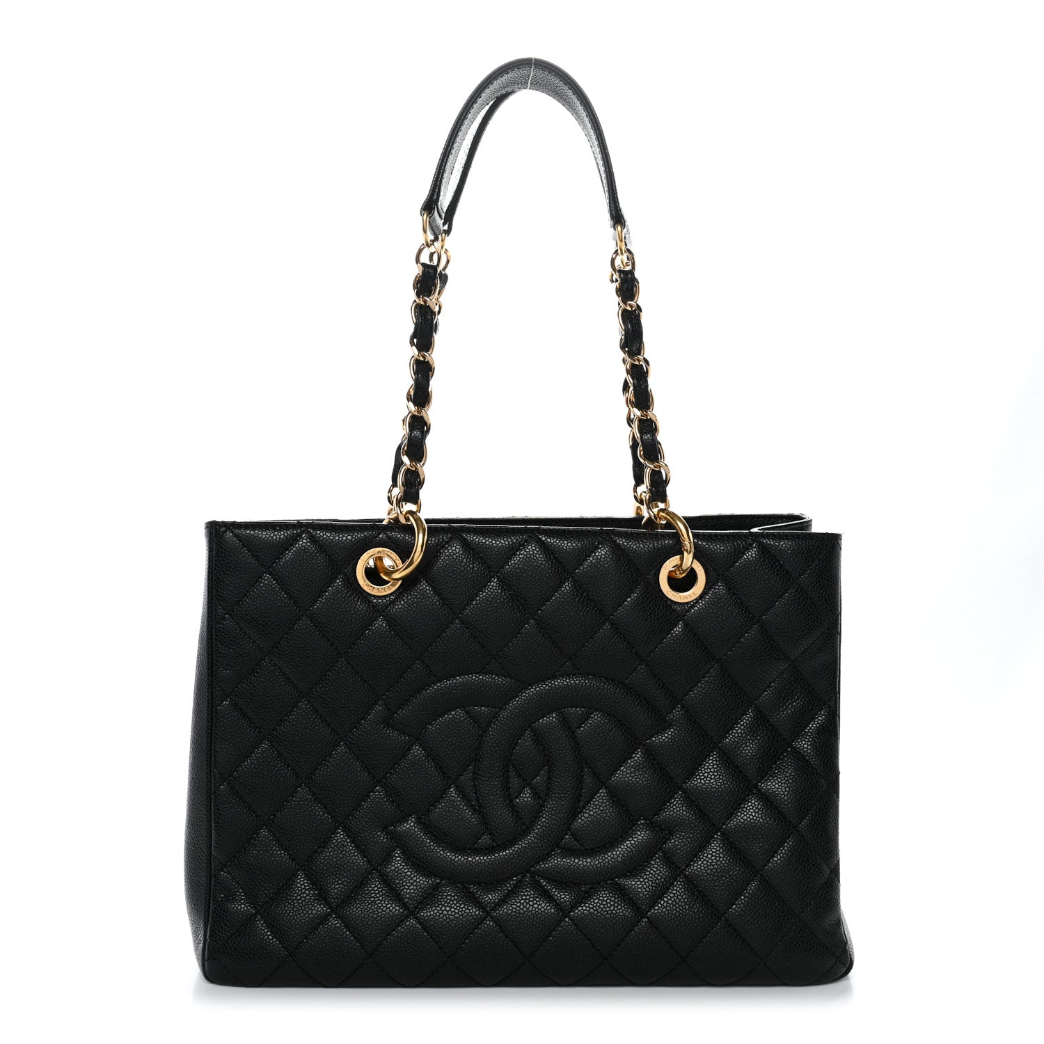 Caviar Quilted Grand Shopping Tote GST Black