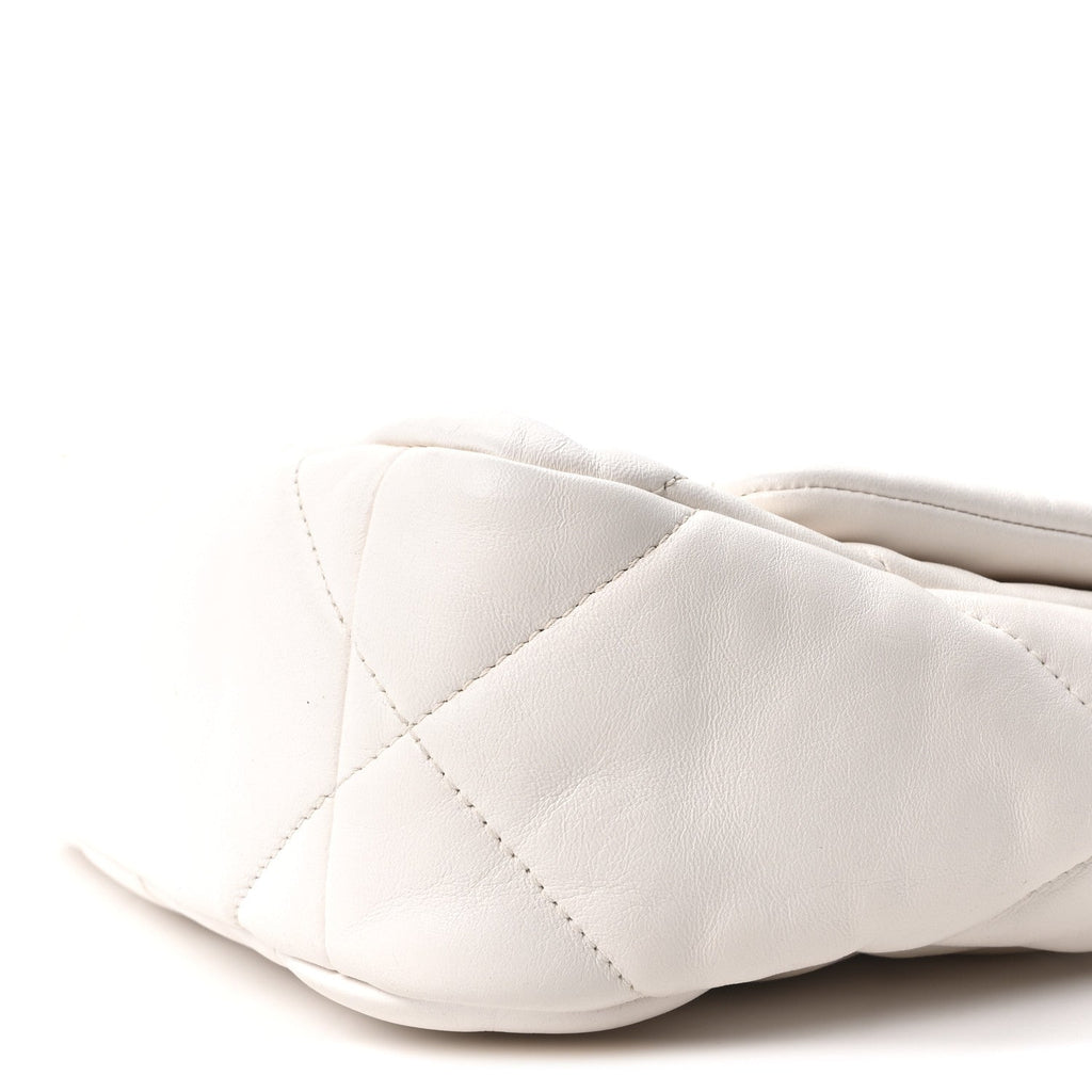 Lambskin Quilted Medium Chanel 19 Flap White