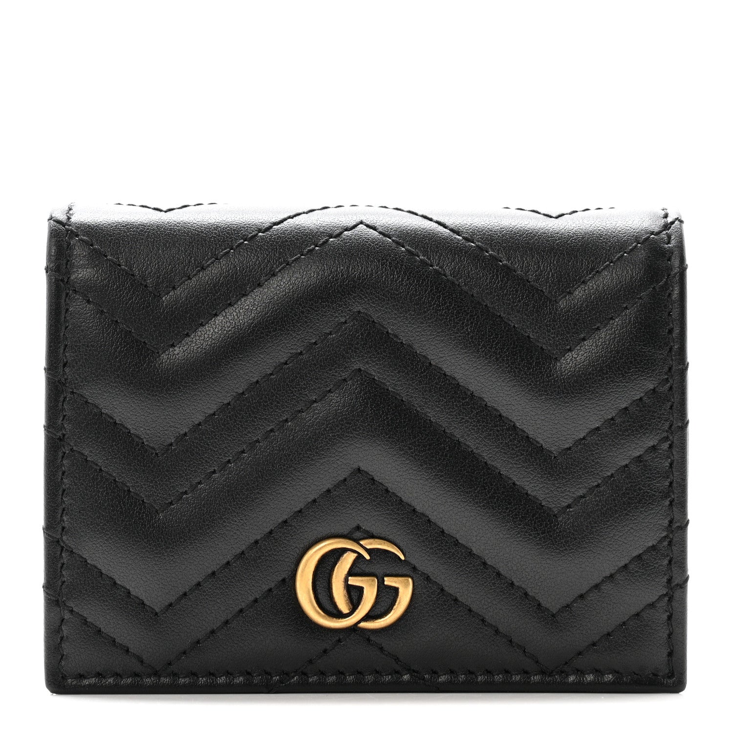 Calfskin Matelasse GG Marmont  Case Wallet Black