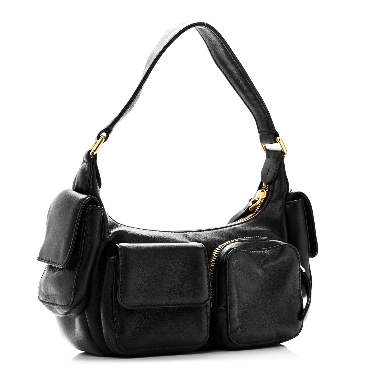 Nappa Multi Pocket Hobo Black
