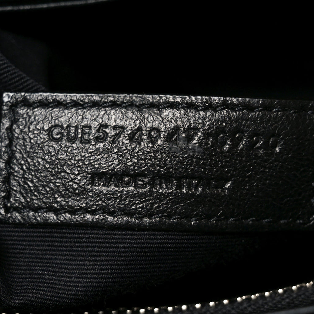 Calfskin Y Quilted Monogram Large Loulou Chain Satchel Black