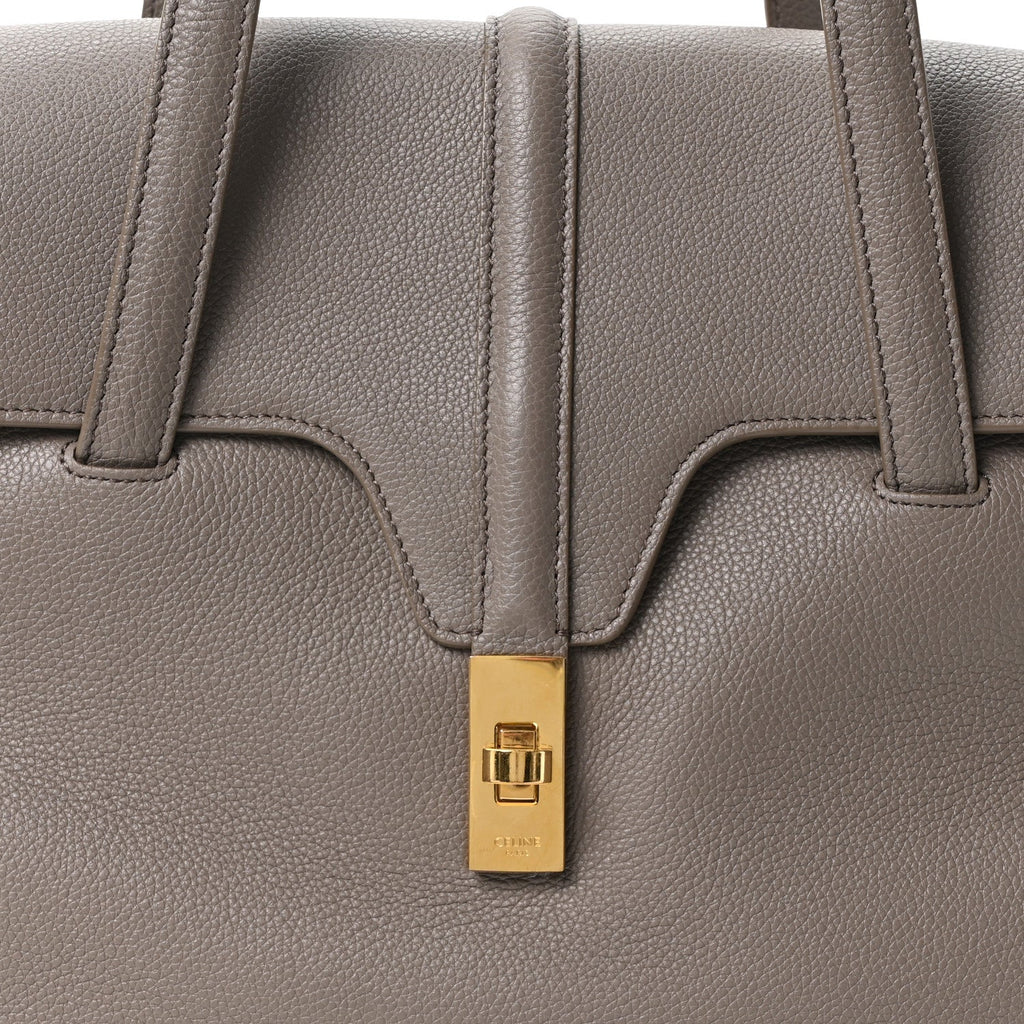 Supple Grained Calfskin Medium Soft 16 Bag Pebble