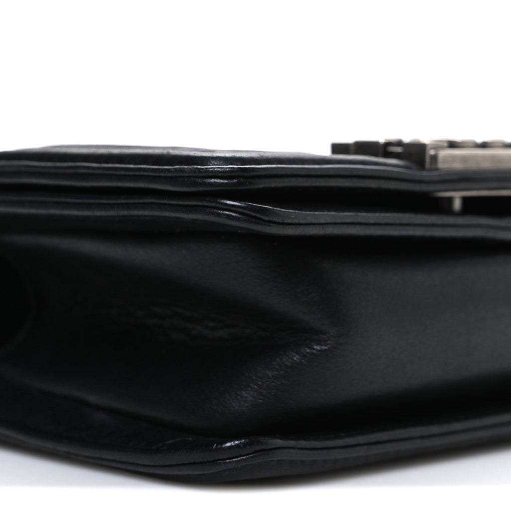Galuchat Stingray Mini Boy Flap Black Silver