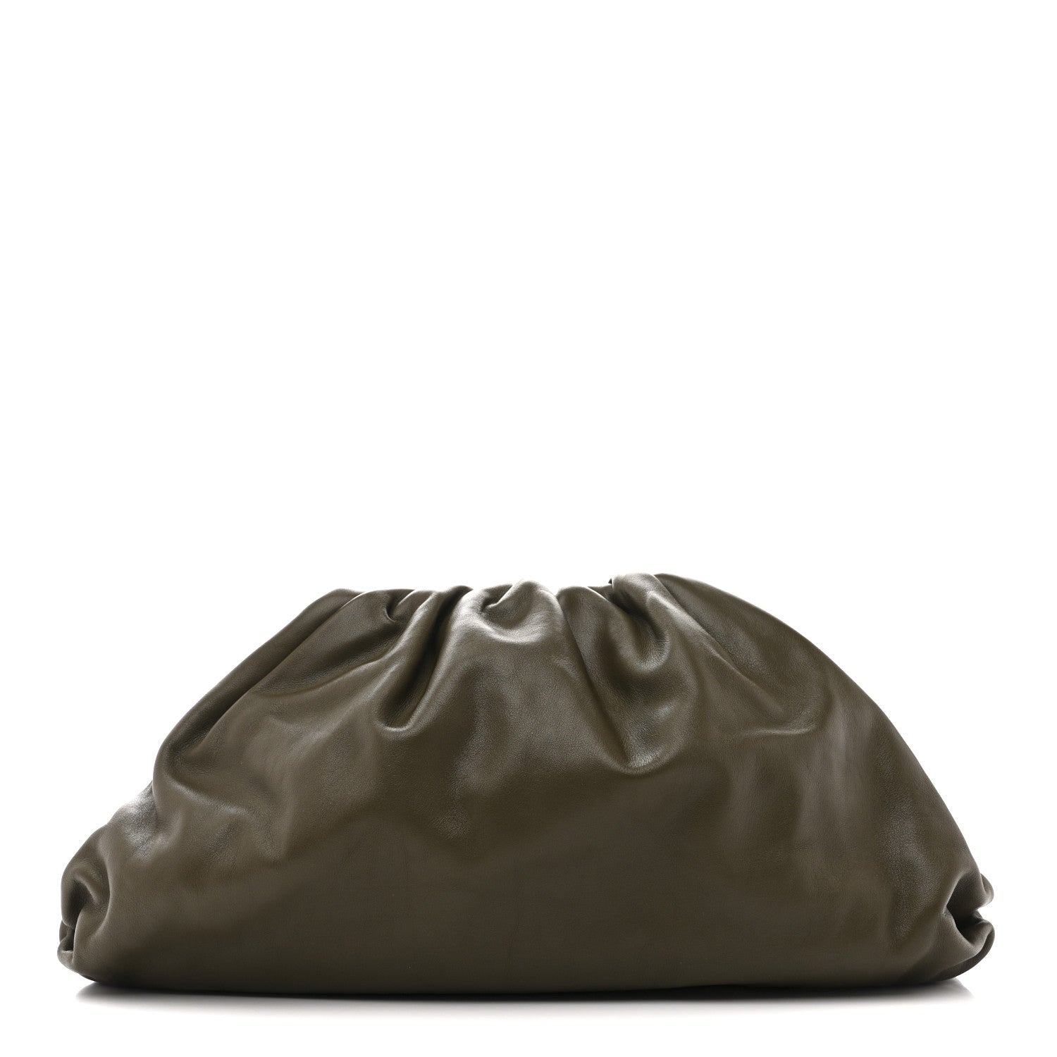 Smooth Butter Calf The Pouch Oversized Clutch Kaki Fondent