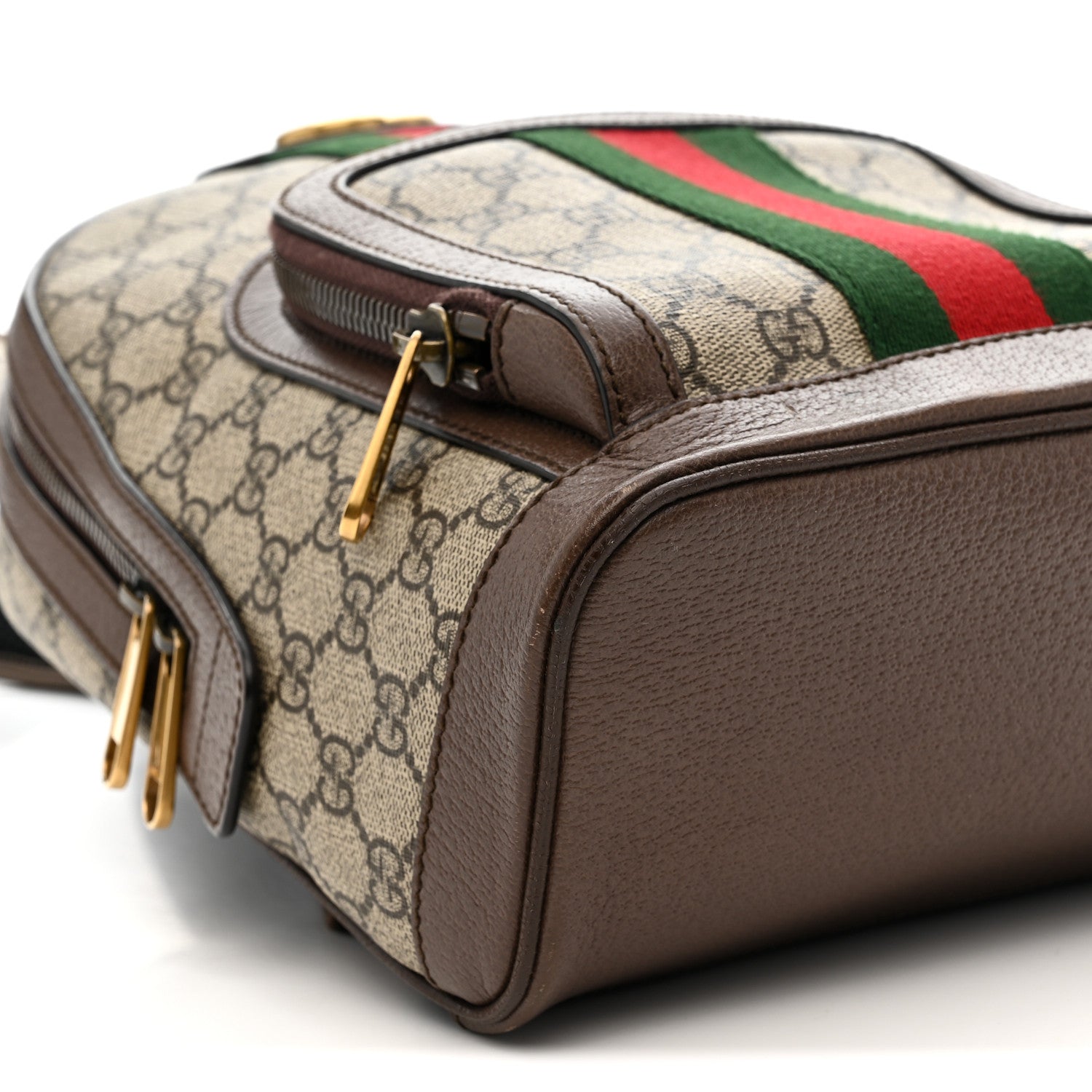 GG Supreme Monogram Calfskin Web Small Ophidia Day Backpack Beige Ebony New Acero