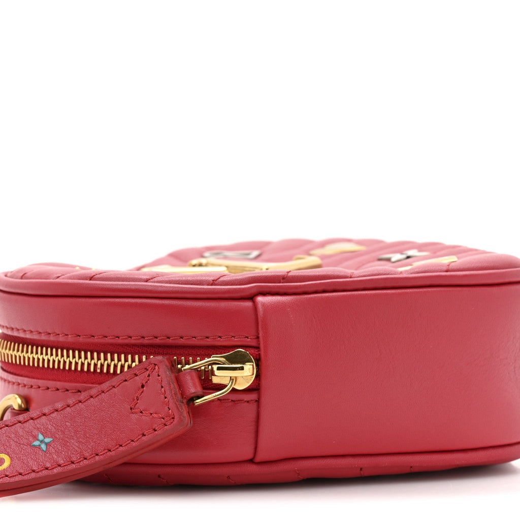 Calfskin Embellished New Wave Love Lock Heart Bag Ecarlate