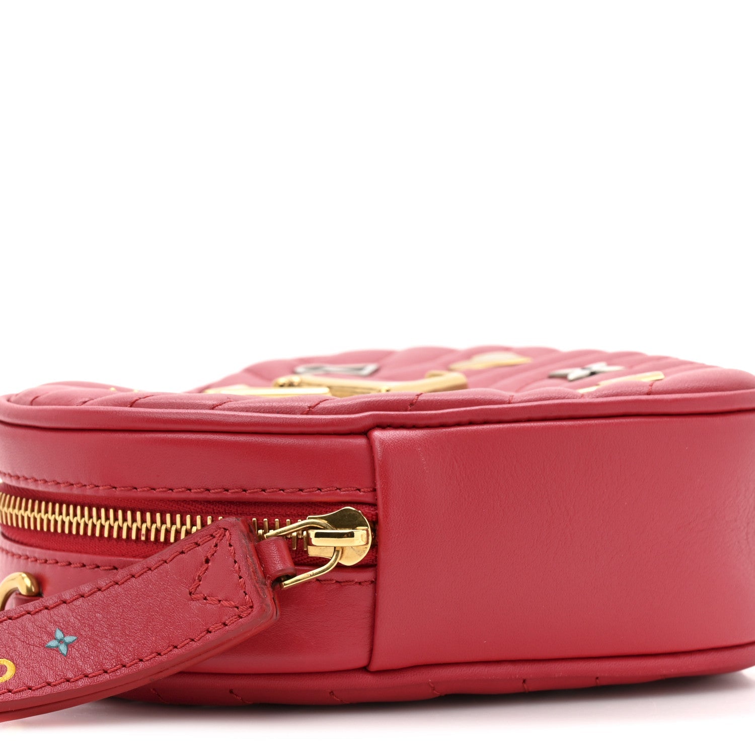 Calfskin Embellished New Wave Love Lock Heart Bag Ecarlate