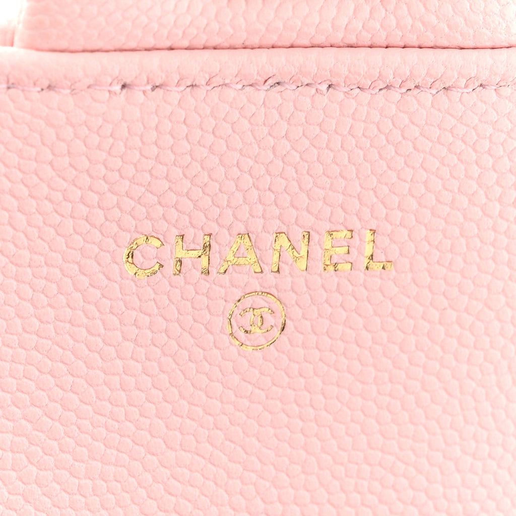 Caviar Quilted Retro Mini Twist Top Handle Clutch Flap Light Pink