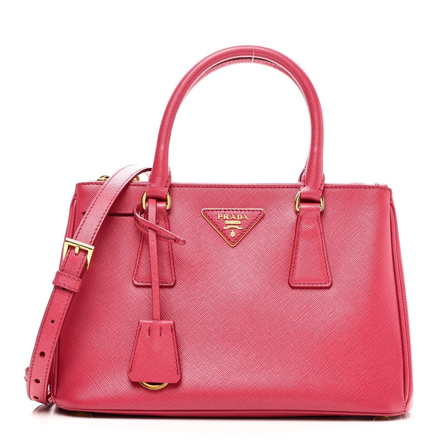 Saffiano Mini Galleria Double Zip Tote Peonia