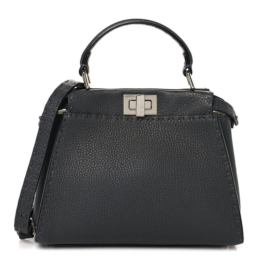 Cuoio Romano Selleria Bi-Color Mini Peekaboo Iconic Satchel Asfalto Latte