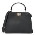Cuoio Romano Selleria Bi-Color Mini Peekaboo Iconic Satchel Asfalto Latte