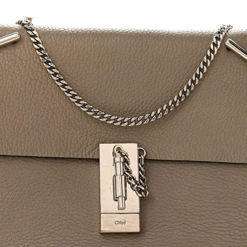 Grained Lambskin Drew Shoulder Bag Motty Grey
