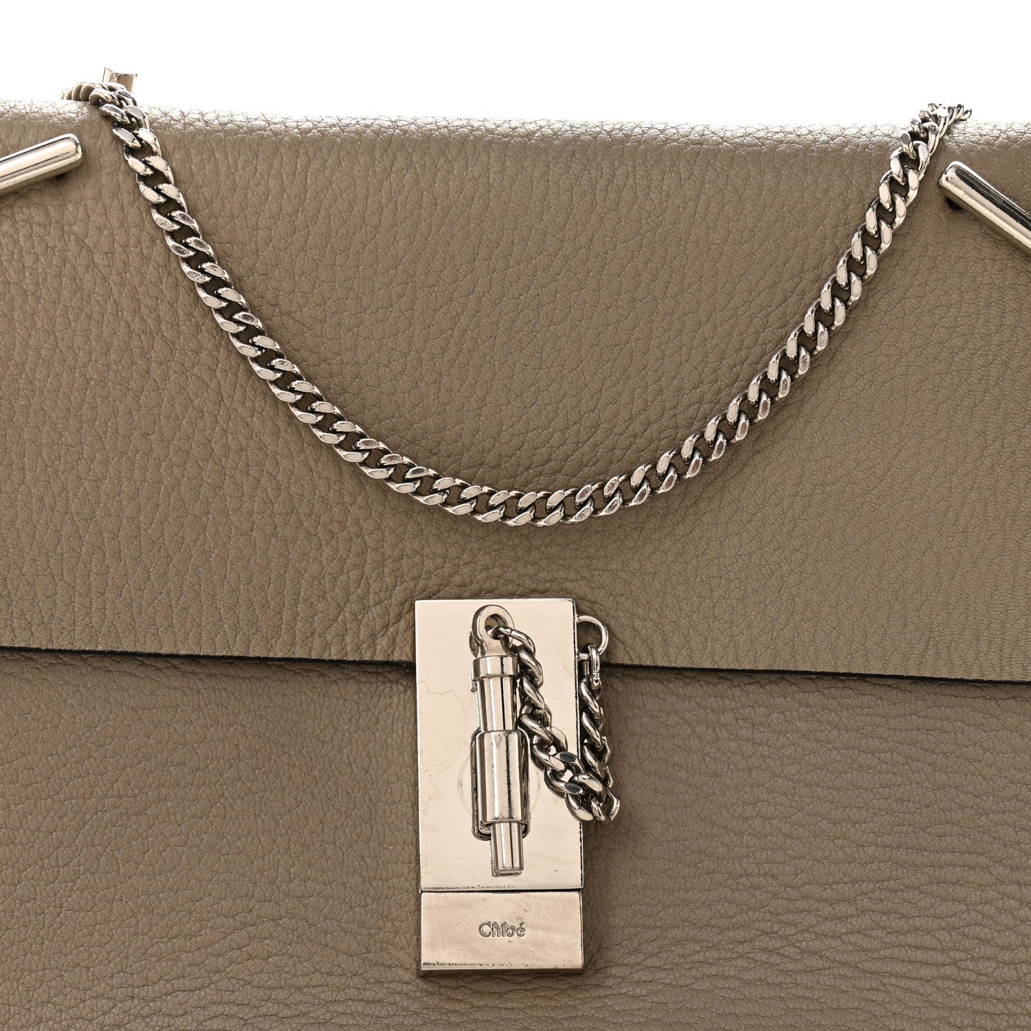 Grained Lambskin Drew Shoulder Bag Motty Grey
