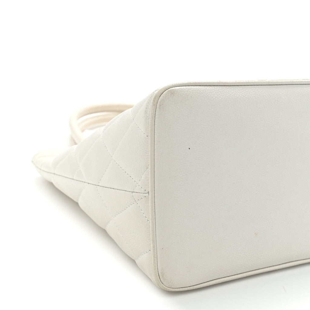Caviar Quilted Medallion Tote White