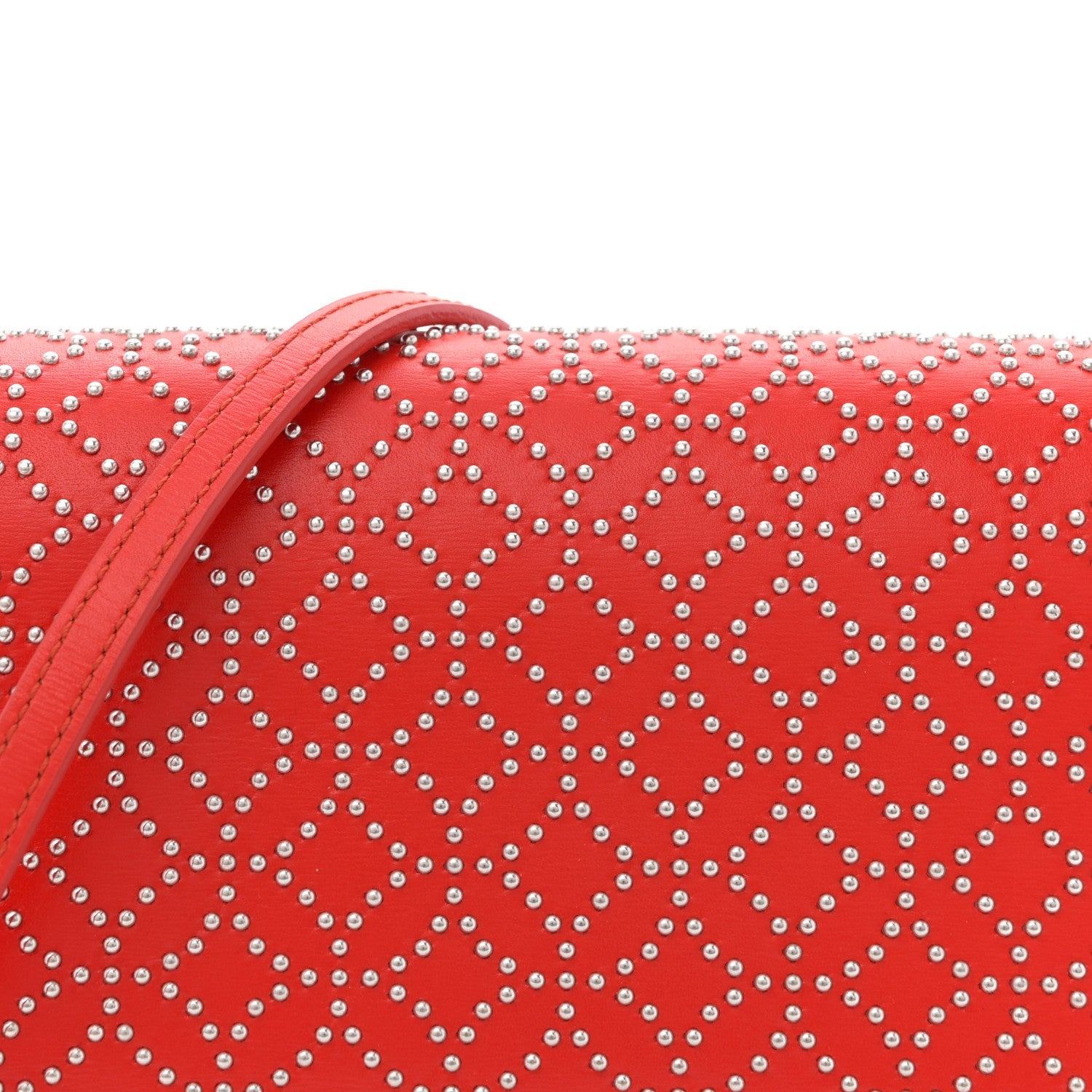 Calfskin Arabesque Studded Franca Crossbody Piment