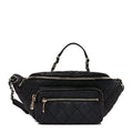 Iridescent Calfskin Quilted All About Waist Belt Bag Black