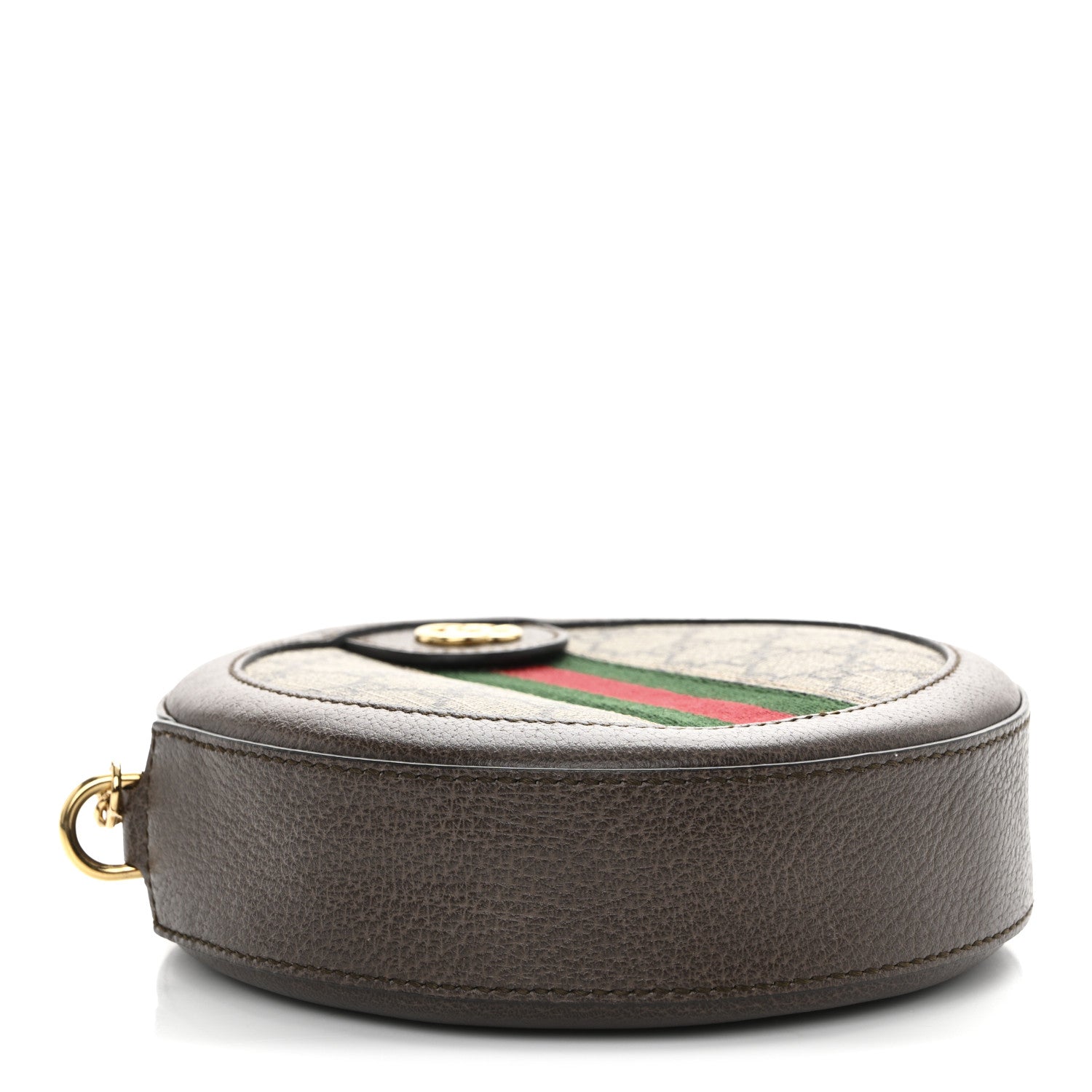 GG Supreme Monogram Web Mini Ophidia Round Shoulder Bag Brown