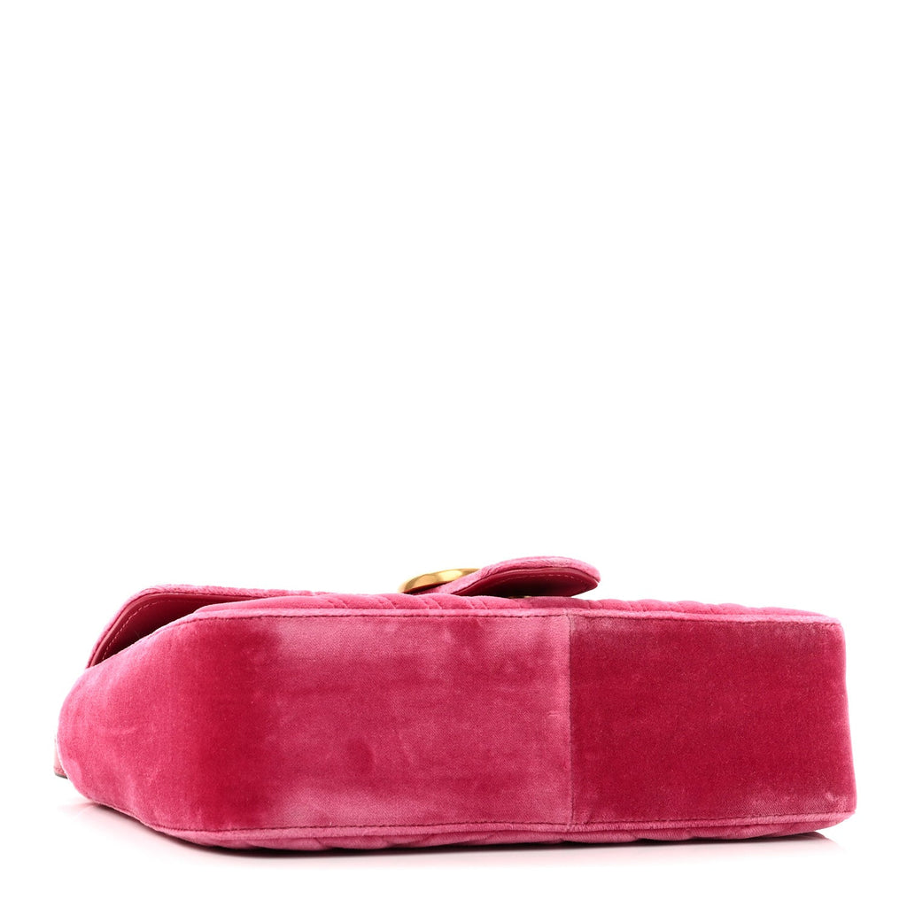 Velvet Matelasse Small GG Marmont Shoulder Bag Light Raspberry Rose