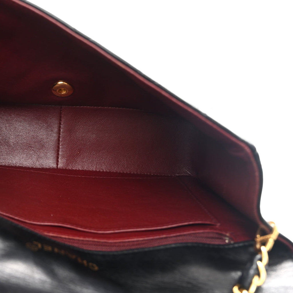 Lambskin Quilted Medium Single Flap Black