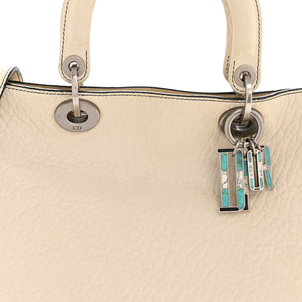 Canyon Grained Lambskin Large Lady Dior Off White
