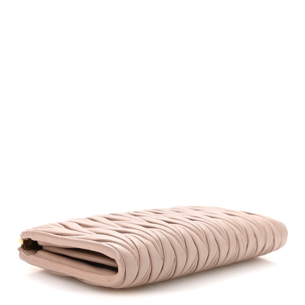 Nappa Matelasse Zip Around Wallet Pomice