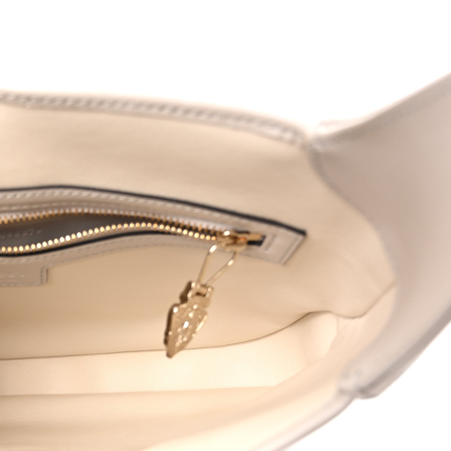 Ancora Calfskin Web Small Jackie Shoulder Bag Light Grey